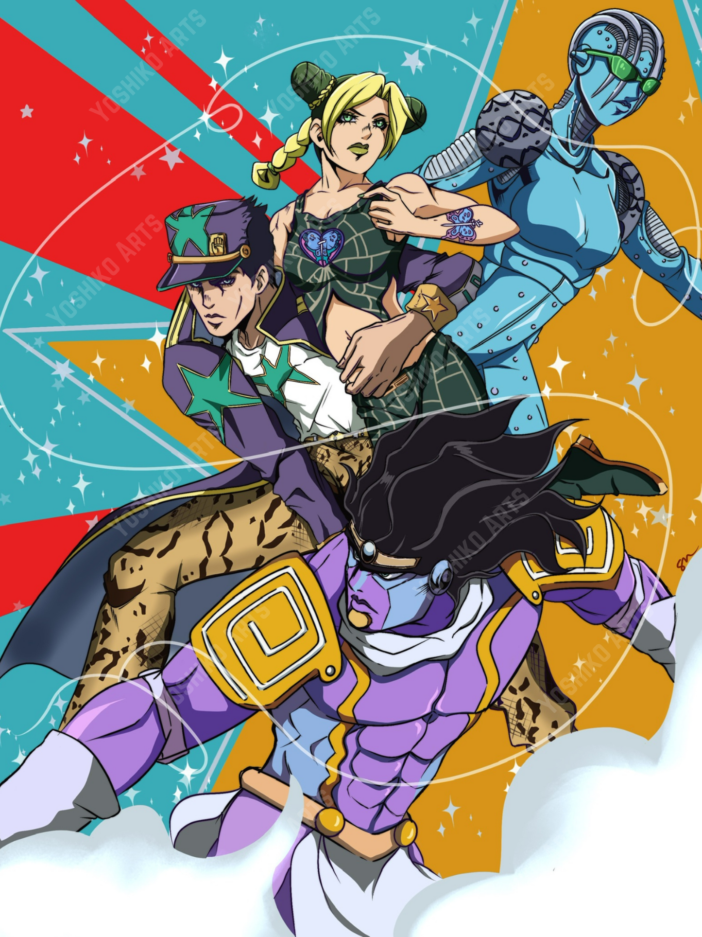 Jotaro & Jolyne | 12 x 16 Art Print