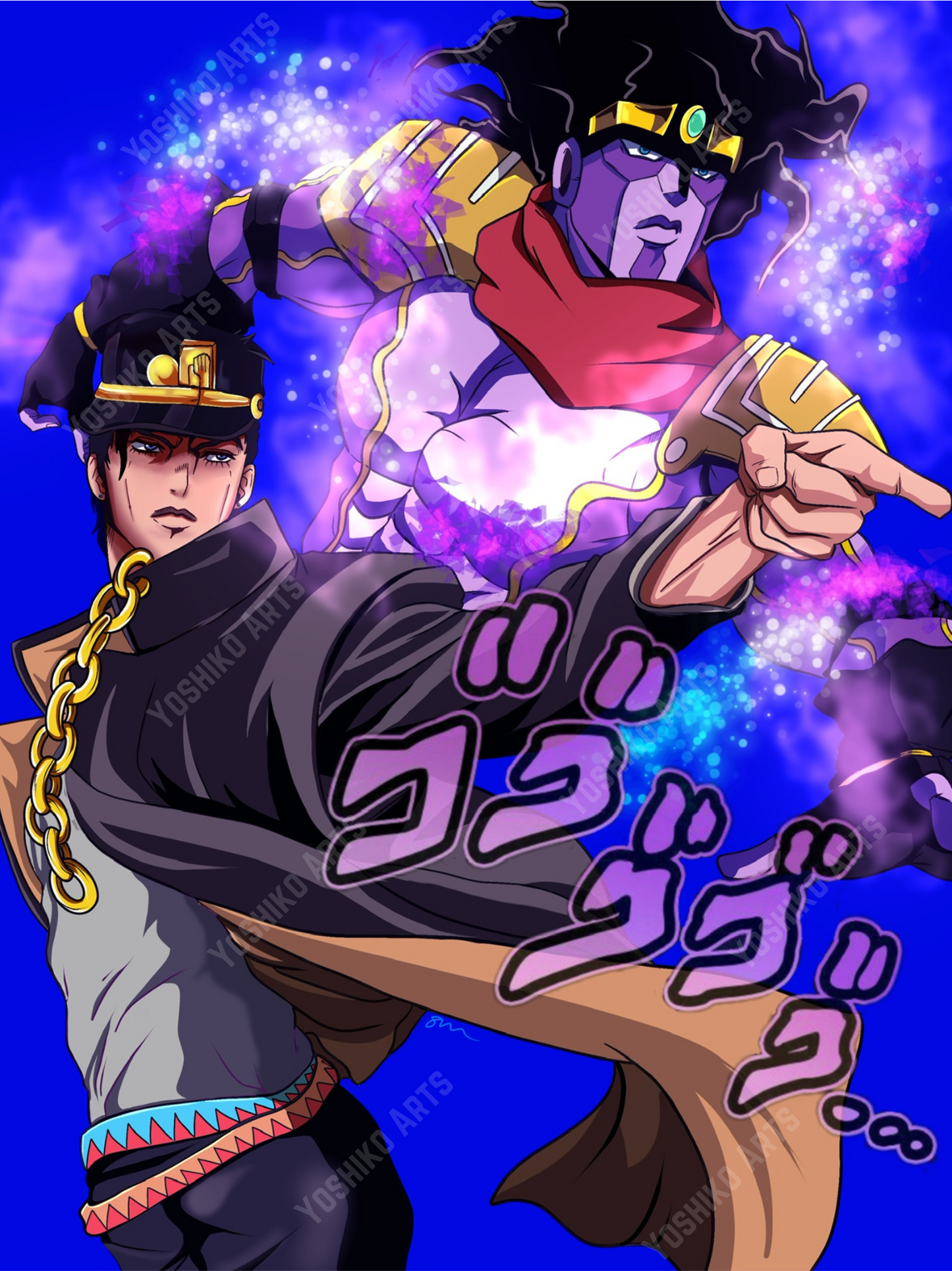 Jotaro & Star Platinum | 12 x 16 Art Print