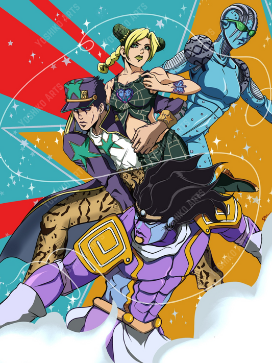 Jotaro & Jolyne  | 12 x 16 Art Print