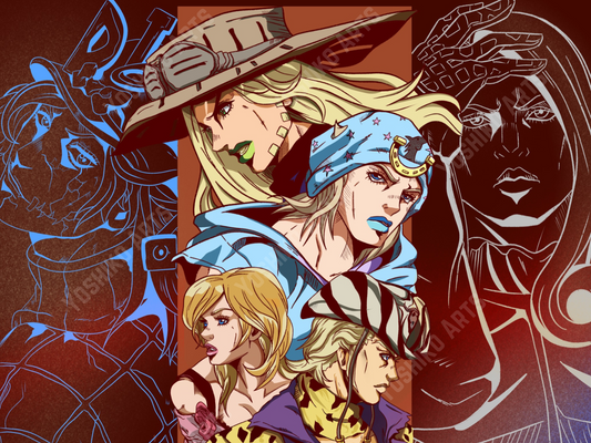 Steel Ball Run Collage | 12 x 16 Art Print